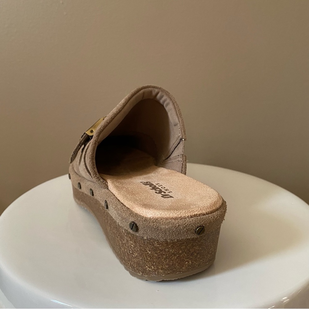 DR. SCHOLL’S SUEDE ORIGINAL FLEX CLOGS COMFORT SOLE MULES BOHO Taupe 8 - Picture 3 of 4